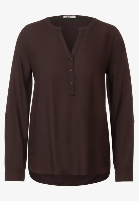Bluse in Unifarbe chocolate torte