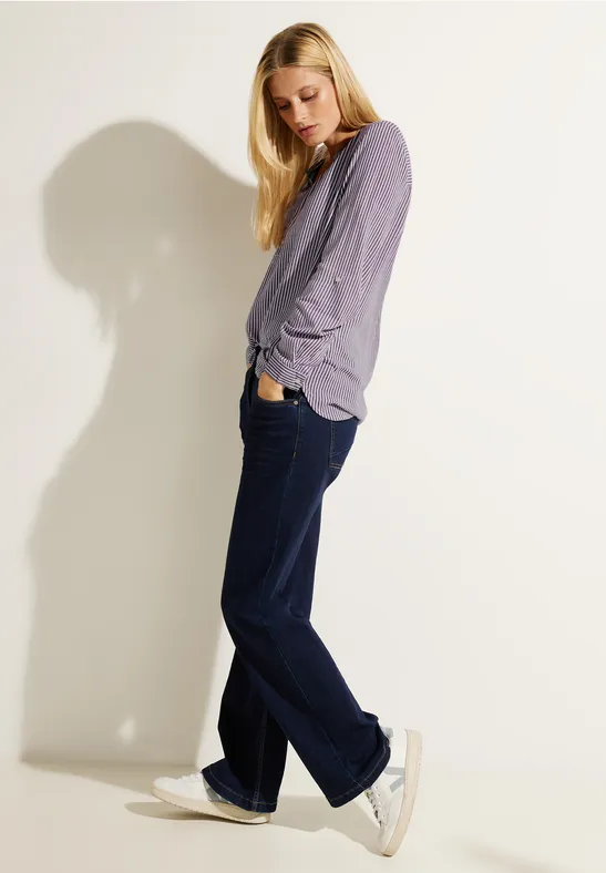 Blouse met gestreept patroon deep berry
