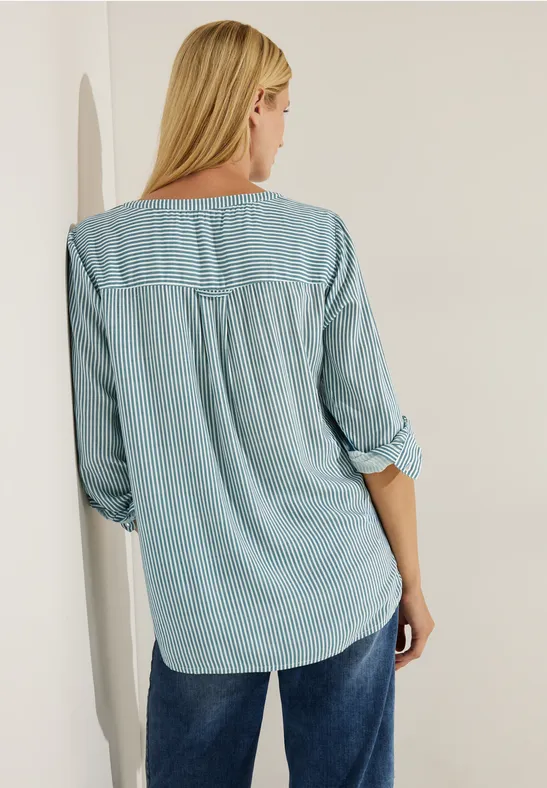 Blouse met gestreept patroon deep lake green