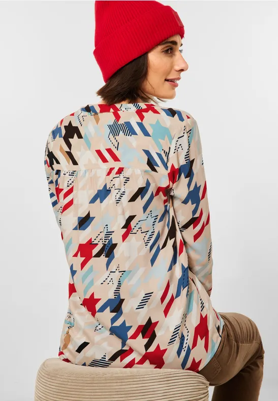 Blouse met multicolour print vanilla white