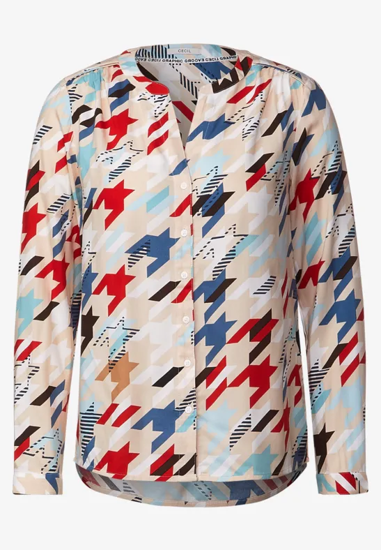 Blouse met multicolour print vanilla white