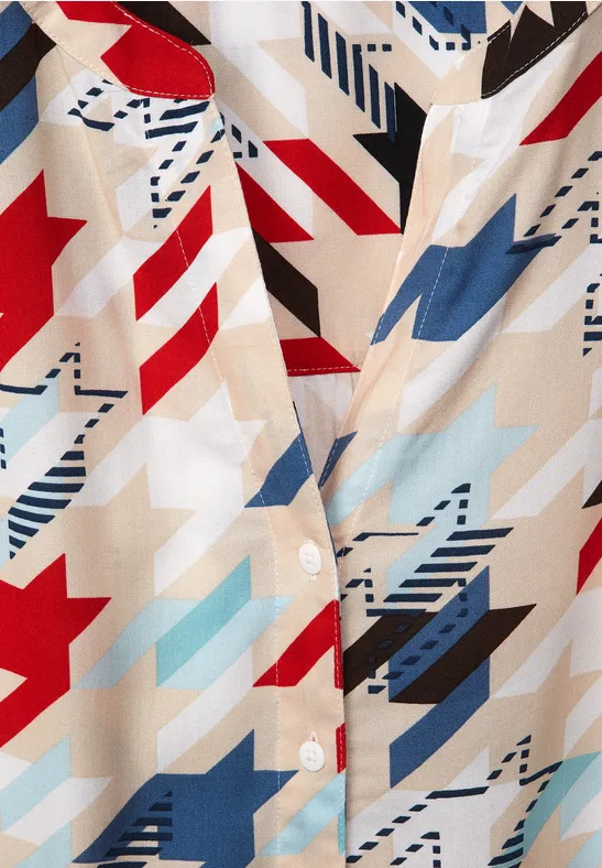 Blouse met multicolour print vanilla white