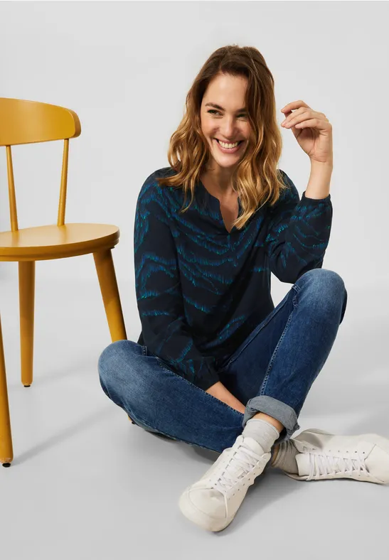 Chemisier en viscose multicolore deep blue