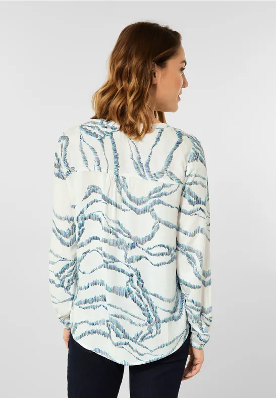 Multicolour viscose blouse. vanilla white