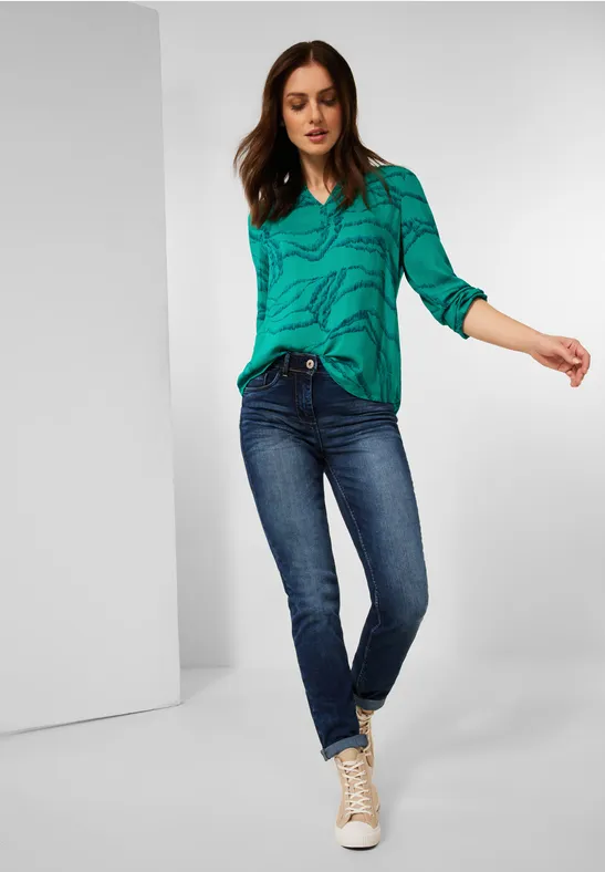 Chemisier en viscose multicolore smaragd green