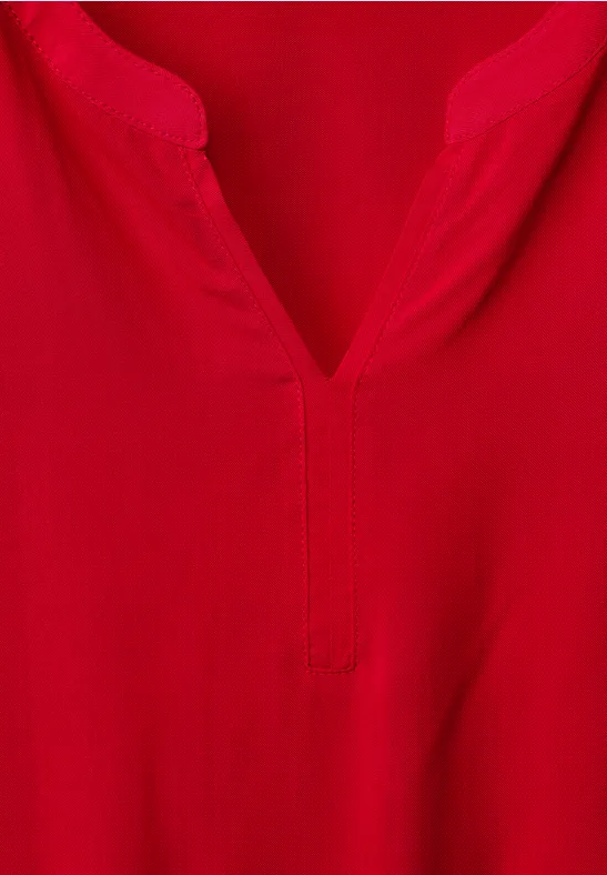 Blouse van viscose strong red