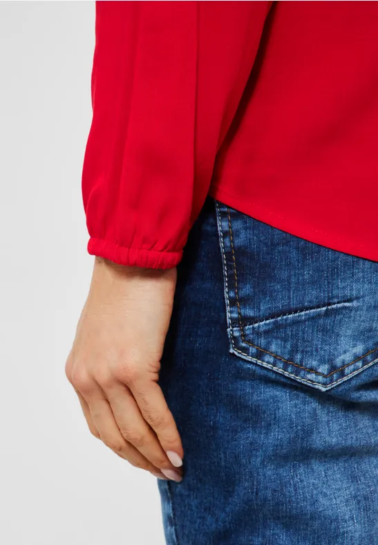 Blouse van viscose strong red