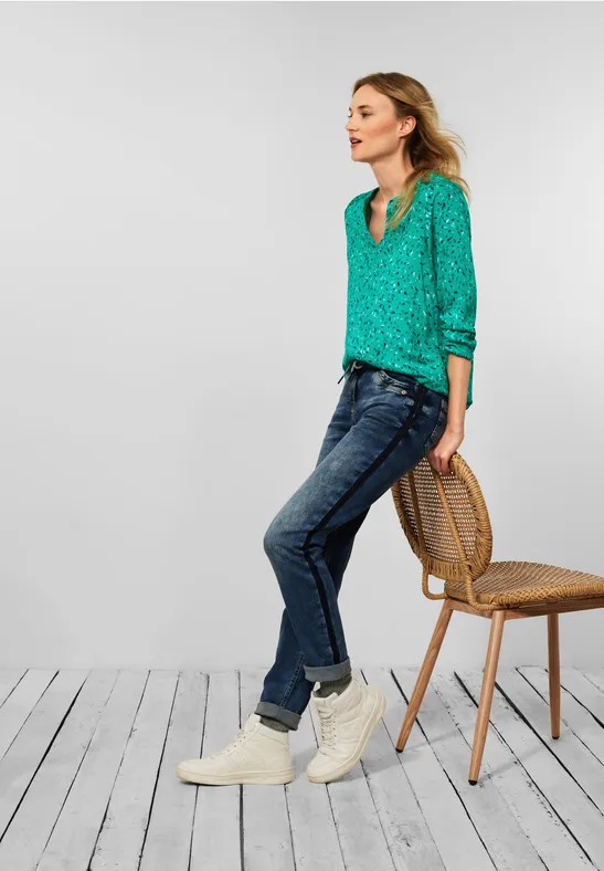 Blouse met onopvallend patroon smaragd green