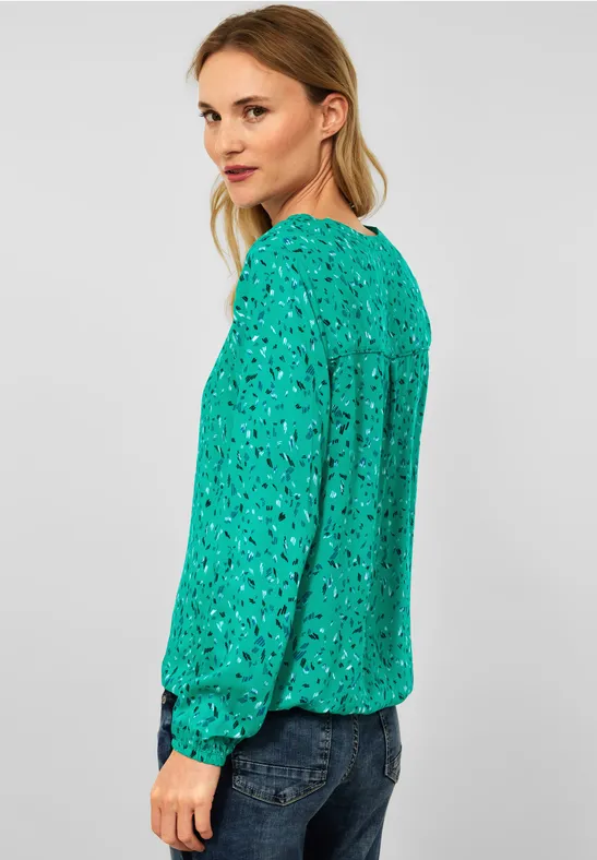 Blouse met onopvallend patroon smaragd green