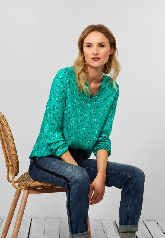 Blouse met onopvallend patroon smaragd green