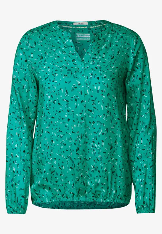 Blouse met onopvallend patroon smaragd green