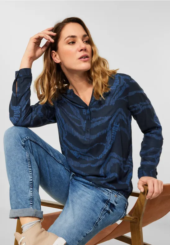 Viscose blouse deep blue
