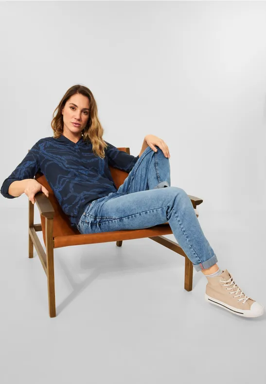 Viscose blouse deep blue