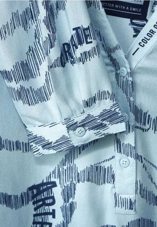 Viscose blouse faded blue