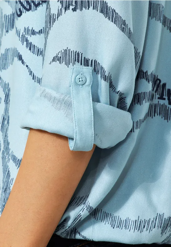 Viscose blouse faded blue