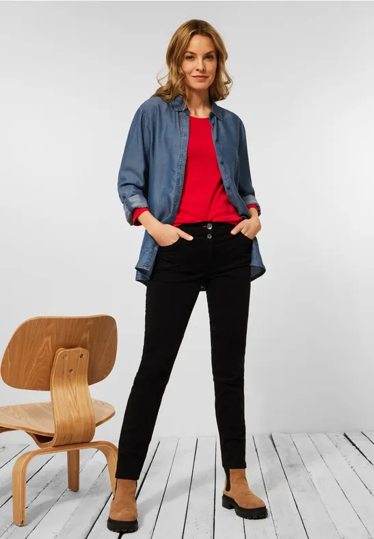 Chemisier en lyocell mid blue wash