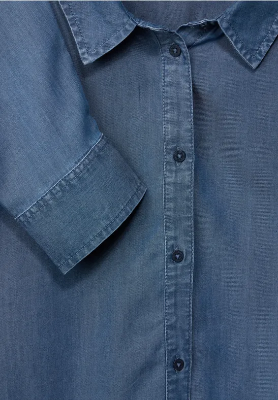 Chemisier en lyocell mid blue wash