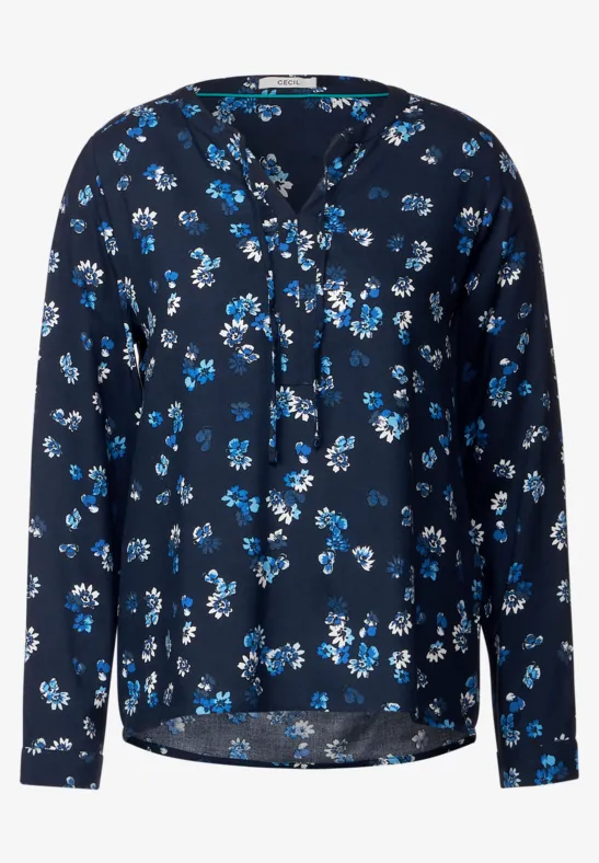 Blouse met print deep blue