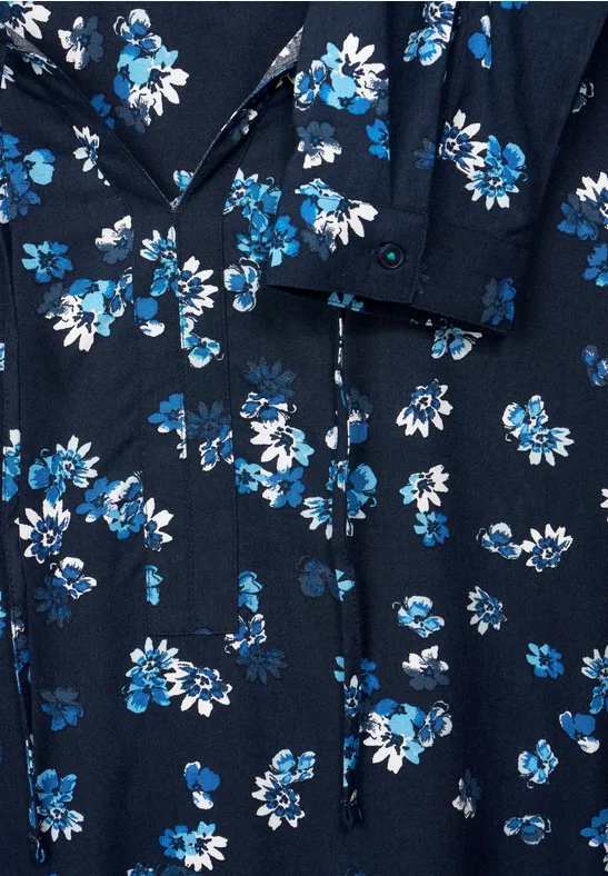 Blouse met print deep blue