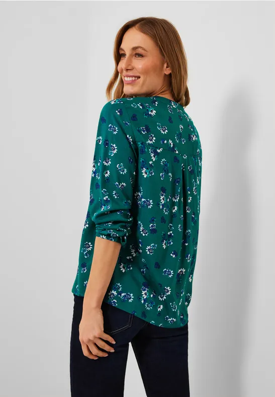 Blouse met print smaragd green