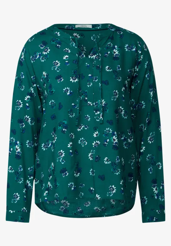 Blouse met print smaragd green