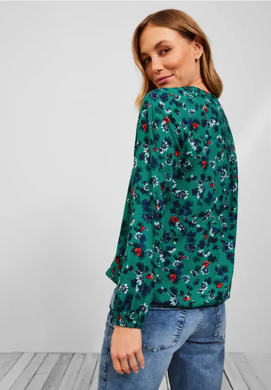 Blumenprint Bluse smaragd green