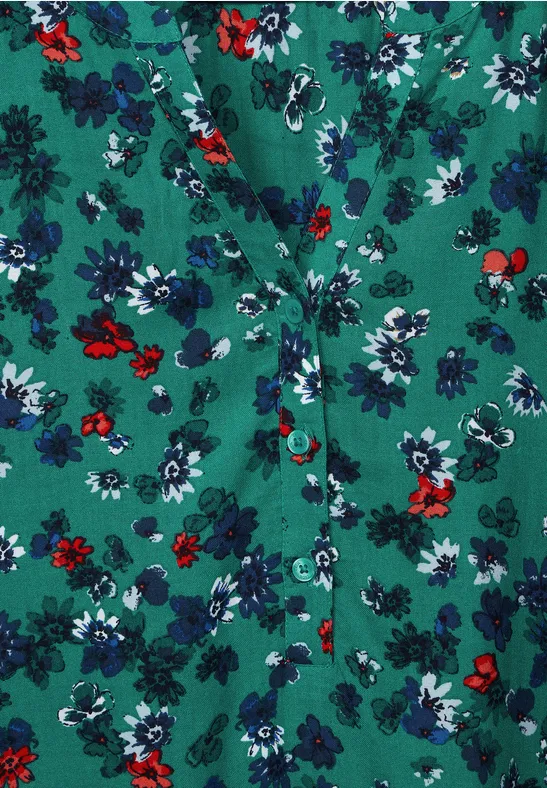 Blumenprint Bluse smaragd green