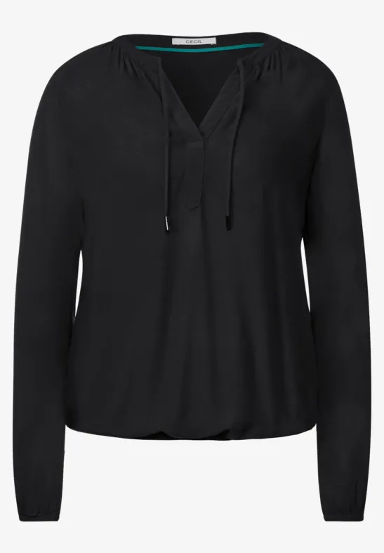 Materialmix Bluse Black