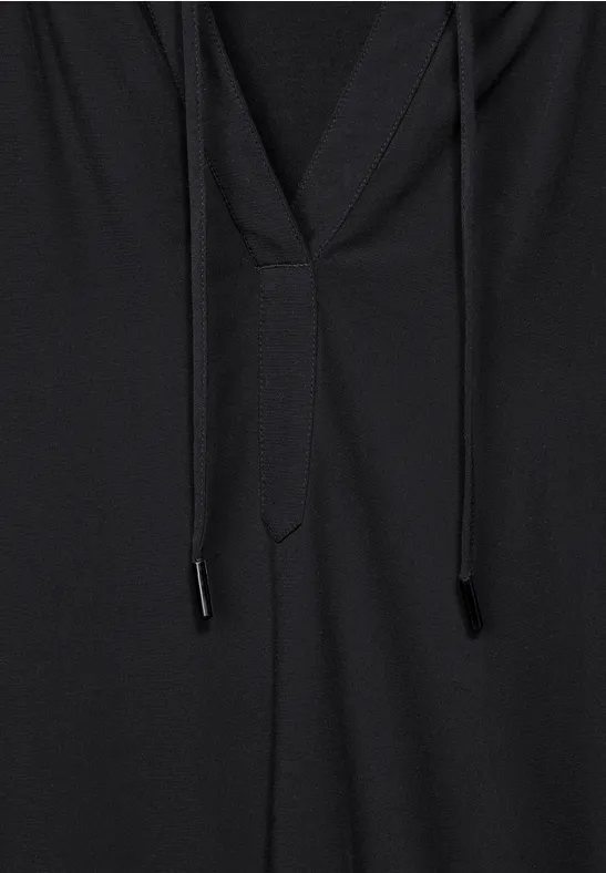 Materialmix Bluse Black