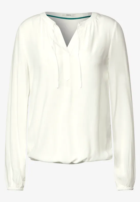 Materialmix Bluse pure off white