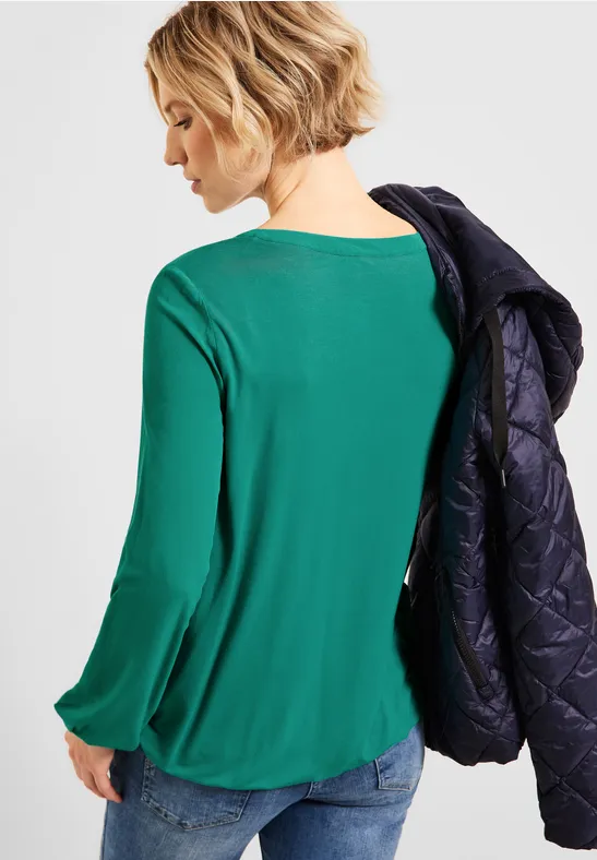 Materialmix Bluse smaragd green