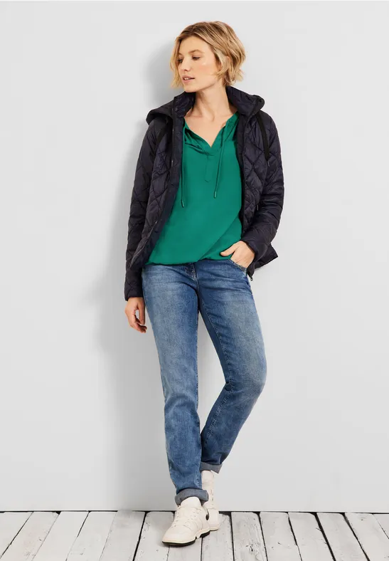 Materialmix Bluse smaragd green