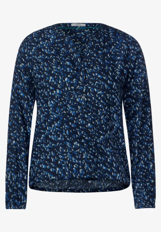 Blouse met print deep blue
