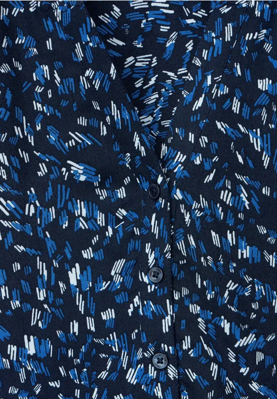 Blouse met print deep blue