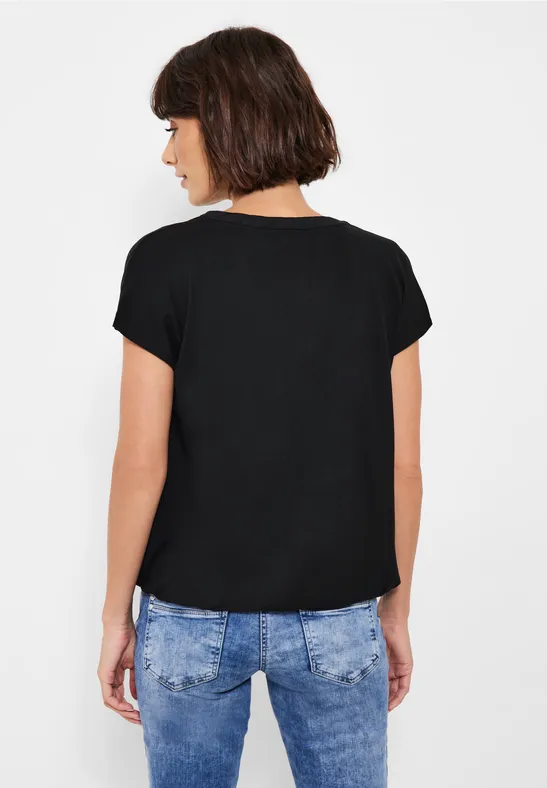 Bluse mit Tunikabändchen Black