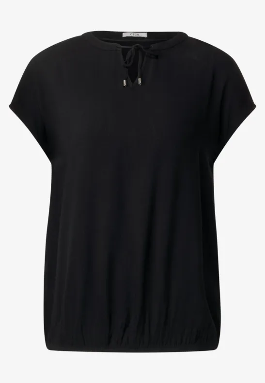 Bluse mit Tunikabändchen Black