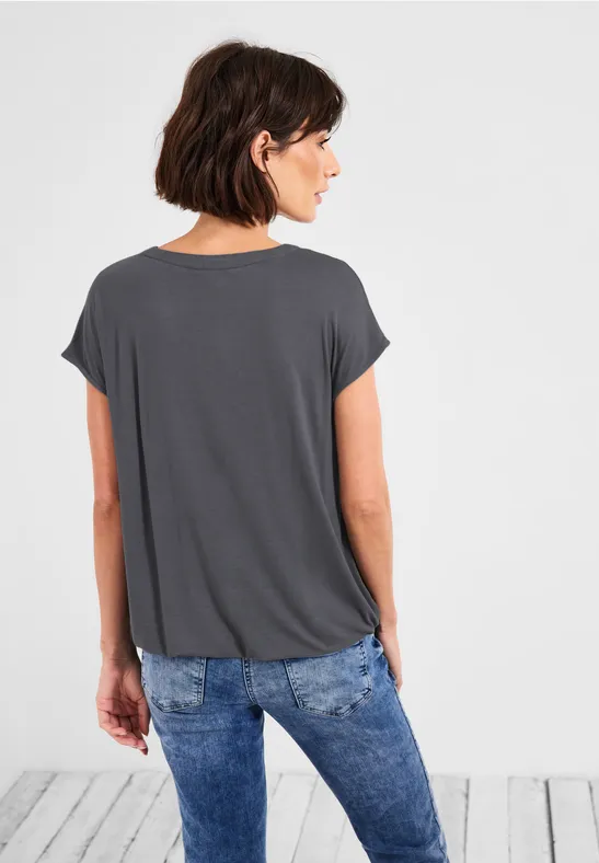Bluse mit Tunikabändchen graphite light grey