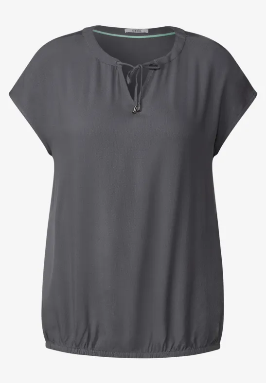 Bluse mit Tunikabändchen graphite light grey