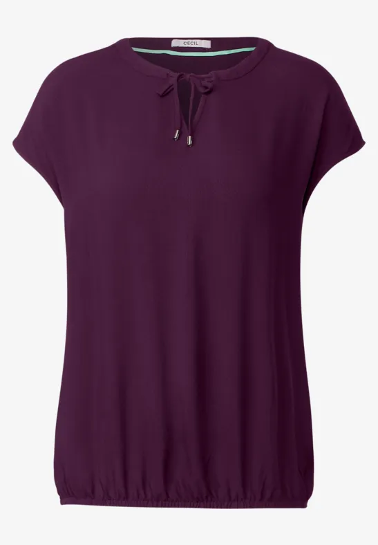 Bluse mit Tunikabändchen deep berry