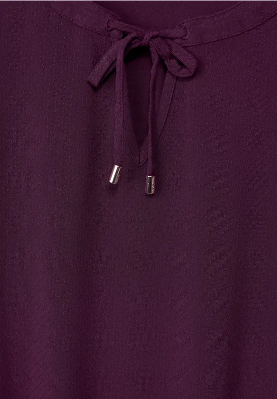 Bluse mit Tunikabändchen deep berry