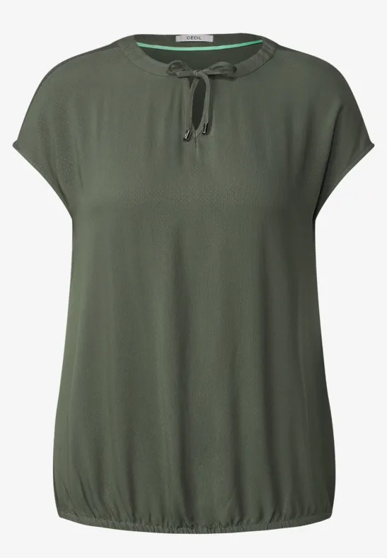 Bluse mit Tunikabändchen desert olive green