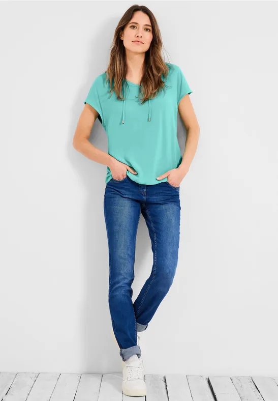 Bluse mit Tunikabändchen cool mint green