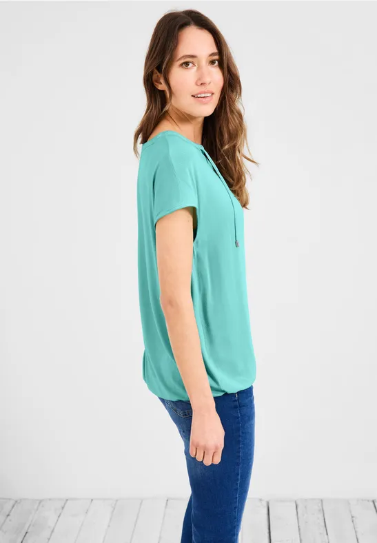 Bluse mit Tunikabändchen cool mint green