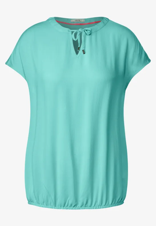 Bluse mit Tunikabändchen cool mint green