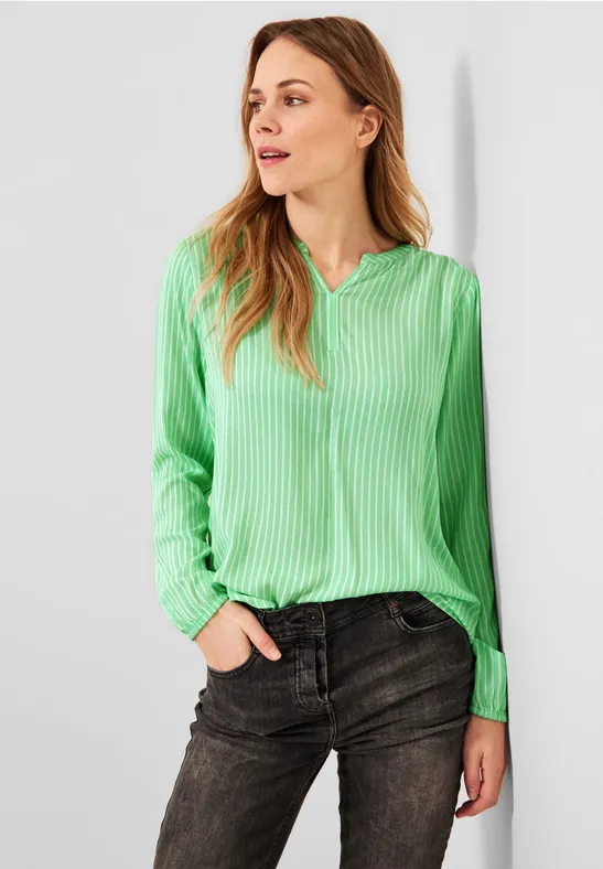 Blouse met gestreept patroon smash green