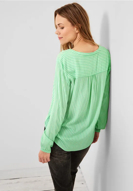 Blouse met gestreept patroon smash green