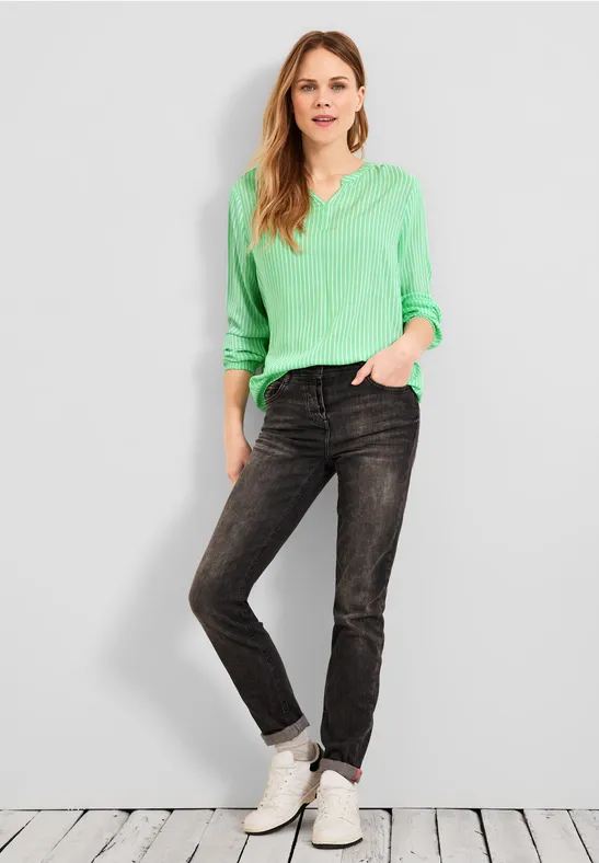 Blouse met gestreept patroon smash green