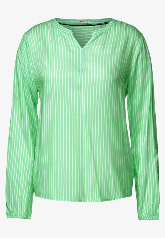 Blouse met gestreept patroon smash green