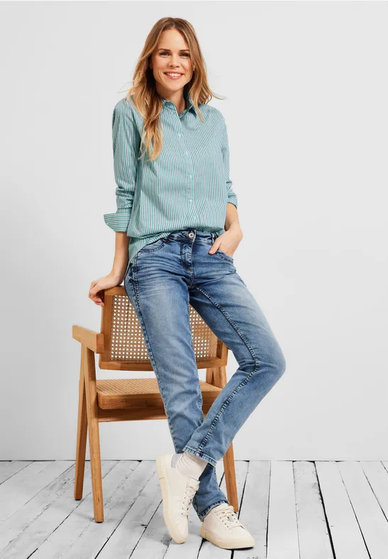 Longbluse mit Streifen smash green