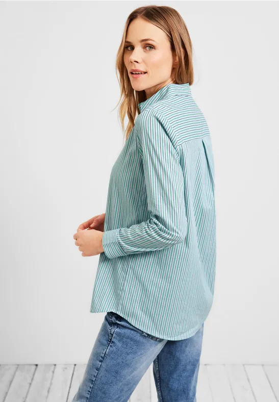 Longbluse mit Streifen smash green